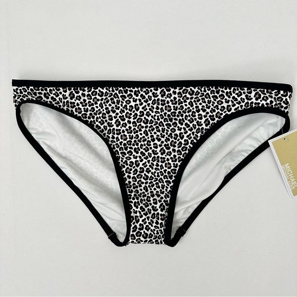 Michael Kors Women’s Mini Leopard Print Bikini Swim Bottom Size M - Picture 3 of 16
